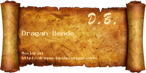 Dragan Bende névjegykártya